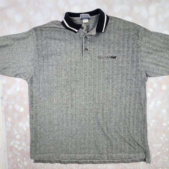 Cellular One Audiovox Vintage Grey Cotton Polo, Men's XXL - Picture 1 of 8